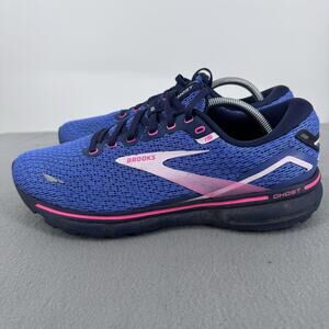 Brooks Ghost 15 Shoes Womens Size 12 Blue Pink Running 1203801B469 Sneakers